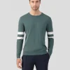 Ron Dorff Cashmere & Knitwear Tops>Cotton Cashmere Sweater w. Double Lines