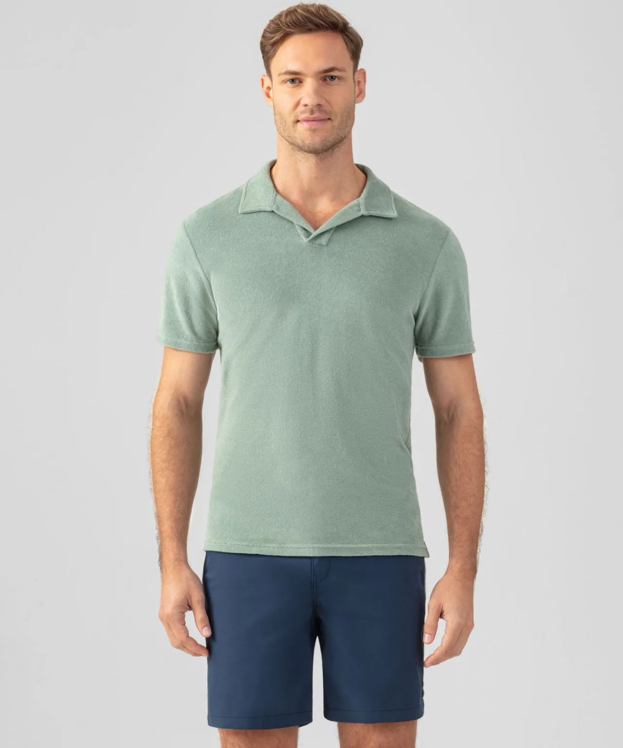 Ron Dorff Polo Shirts>Cotton Terry V Neck Polo