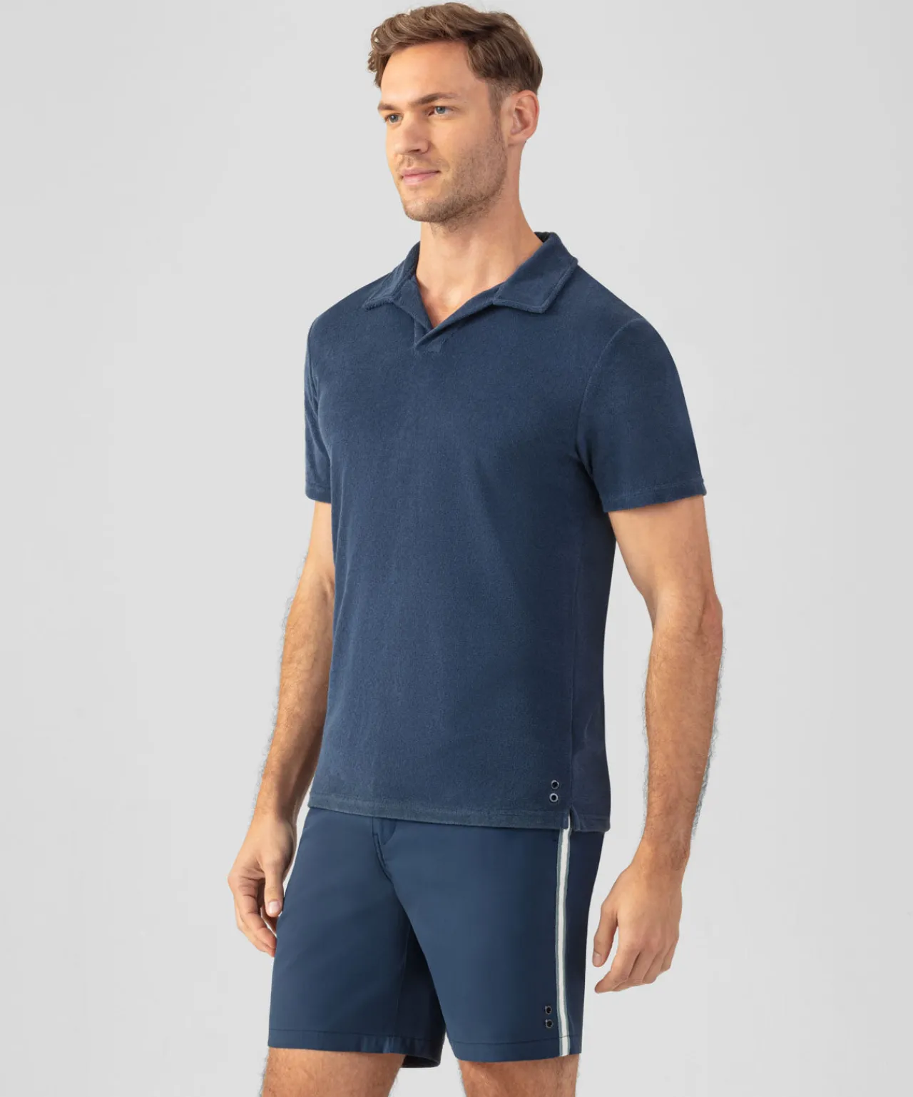 Ron Dorff Polo Shirts>Cotton Terry V Neck Polo