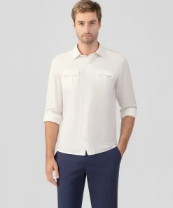 Ron Dorff Shirts>Cotton-Linen Long Sleeve Shirt w. Pockets
