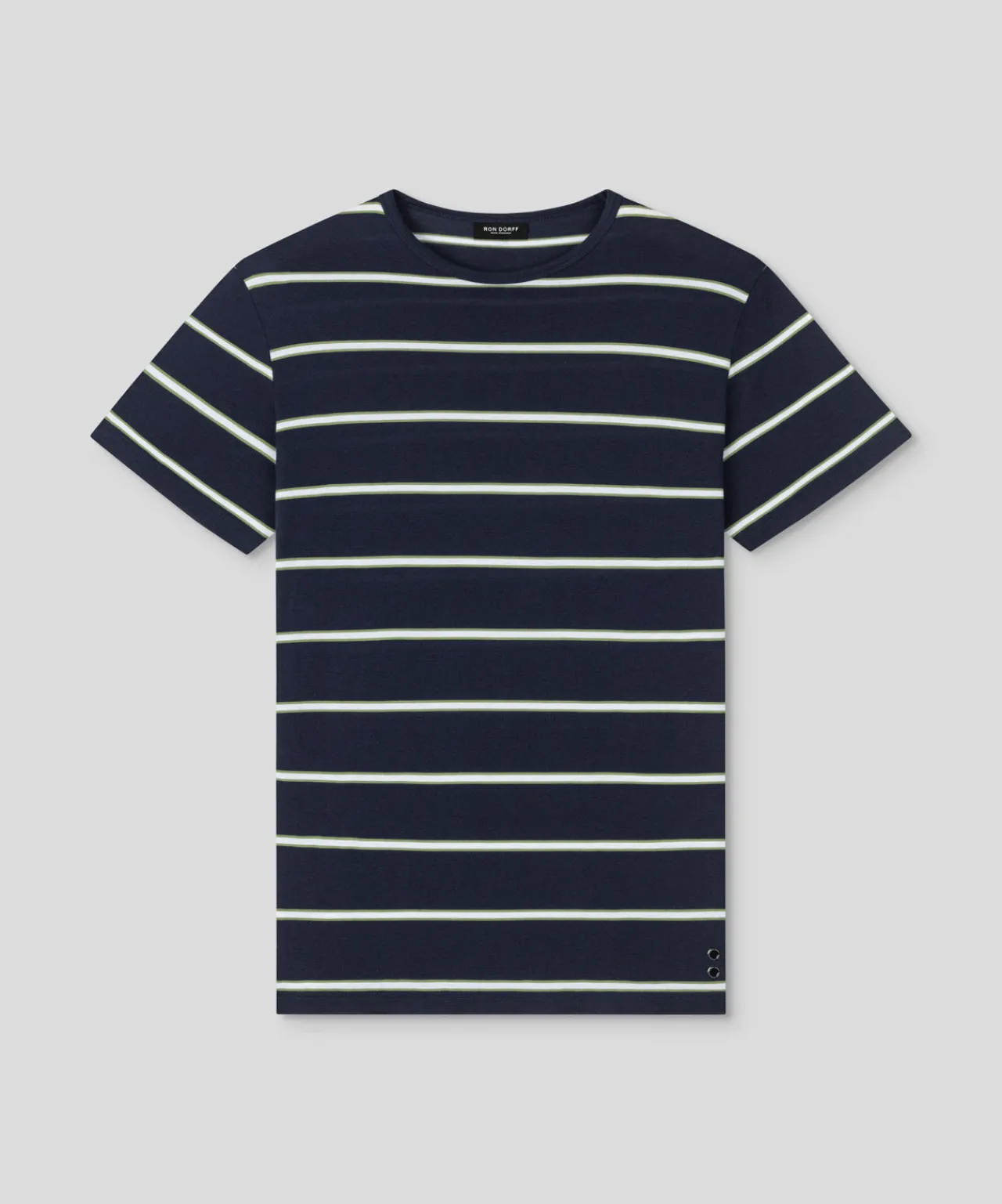 Ron Dorff Lounge T-Shirts | T-Shirts>Crew Neck T-Shirt Eyelet Edition w. Double Stripes
