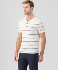 Ron Dorff Lounge T-Shirts | T-Shirts>Knitted T-Shirt w. Fisherman Stripes