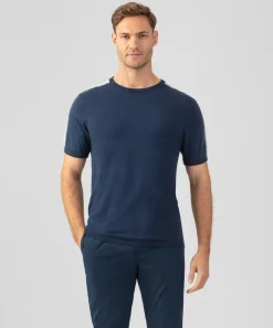 Ron Dorff Lounge T-Shirts | T-Shirts>Knitted T-Shirt w. Side Stripes