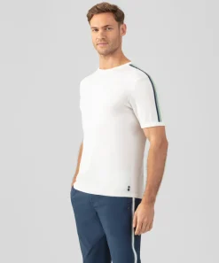 Ron Dorff Lounge T-Shirts | T-Shirts>Knitted T-Shirt w. Side Stripes