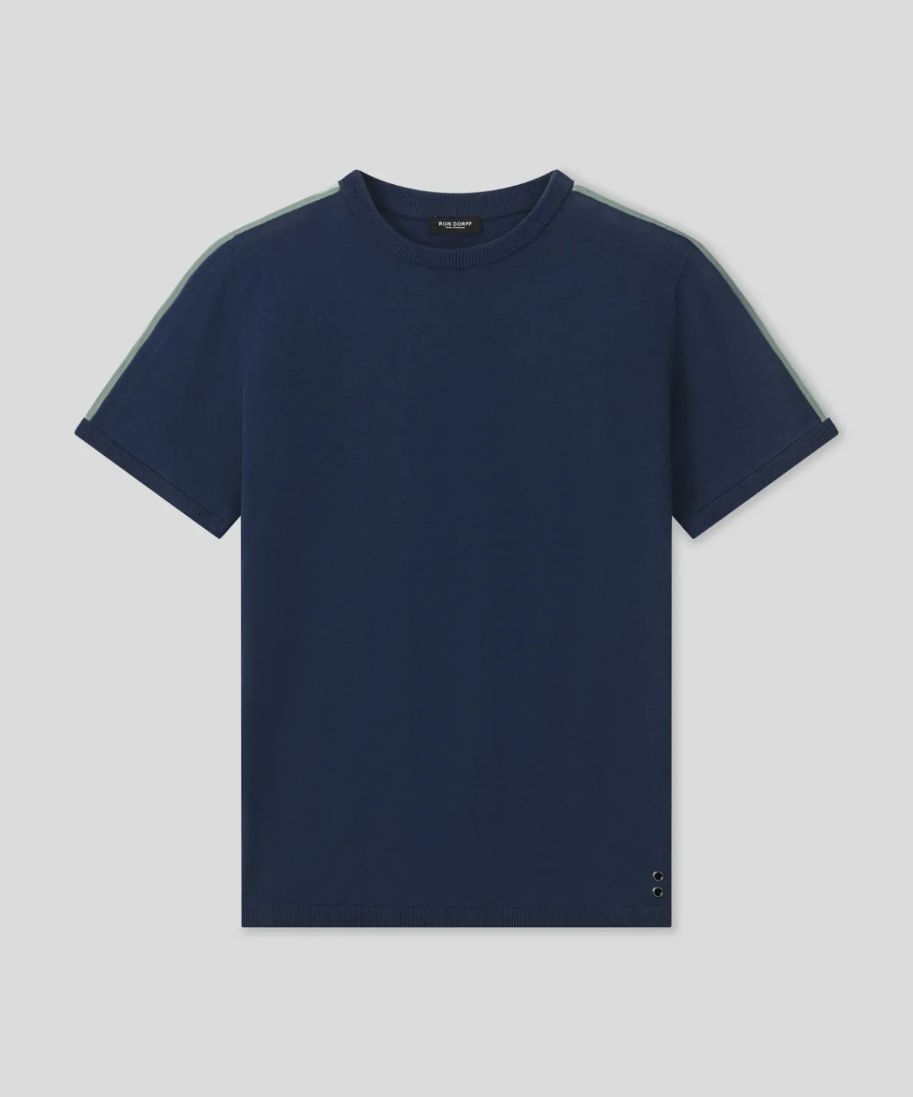 Ron Dorff Lounge T-Shirts | T-Shirts>Knitted T-Shirt w. Side Stripes