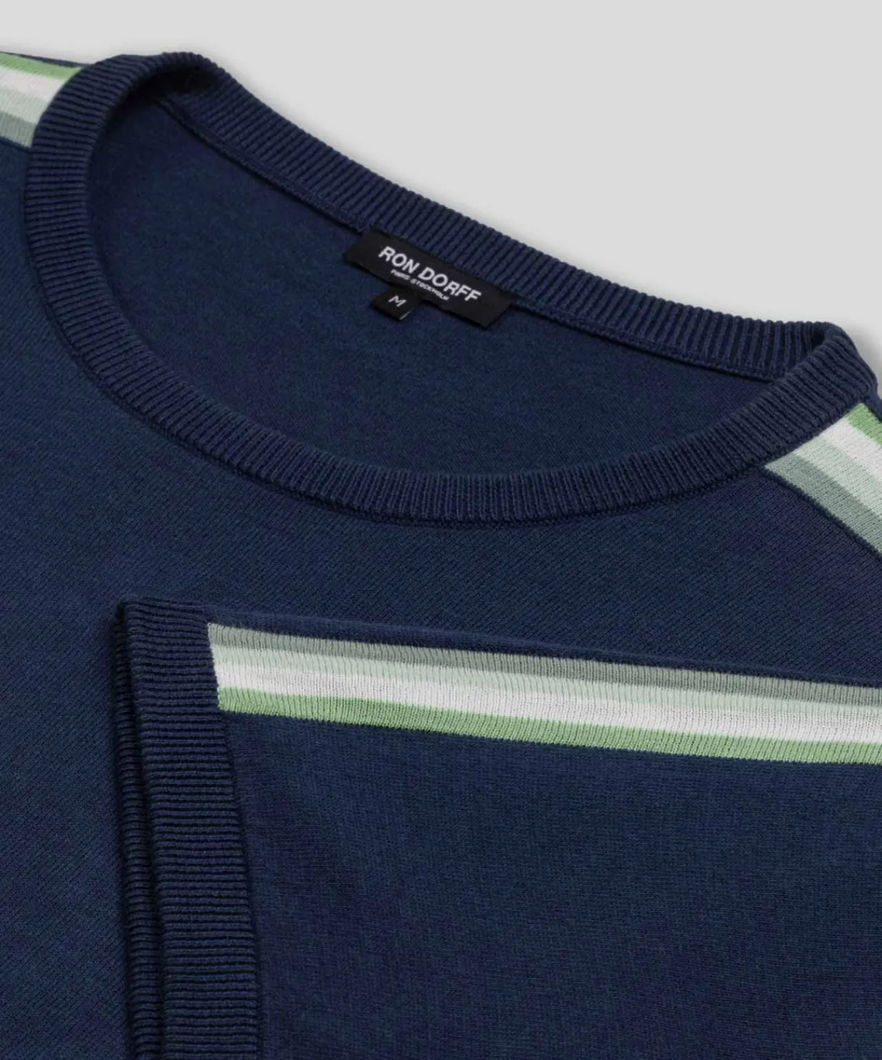 Ron Dorff Lounge T-Shirts | T-Shirts>Knitted T-Shirt w. Side Stripes