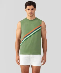 Ron Dorff Lounge T-Shirts | T-Shirts>Organic Cotton Sleeveless T-Shirt w. Diagonal Stripes