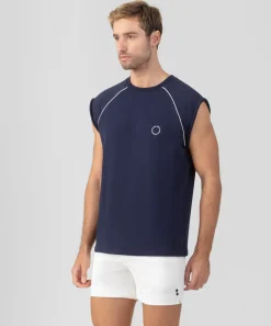 Ron Dorff Sweatshirts>Organic Cotton Sleeveless Sweatshirt w. Piping