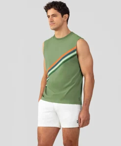 Ron Dorff Lounge T-Shirts | T-Shirts>Organic Cotton Sleeveless T-Shirt w. Diagonal Stripes