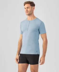 Ron Dorff Lounge T-Shirts | T-Shirts>Ribbed Short-Sleeved Henley