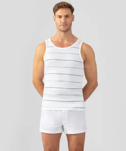 Ron Dorff Pajamas | Lounge T-Shirts>Ribbed Tank Top w. Fisherman Stripes
