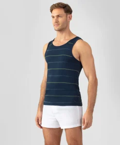 Ron Dorff Pajamas | Lounge T-Shirts>Ribbed Tank Top w. Fisherman Stripes