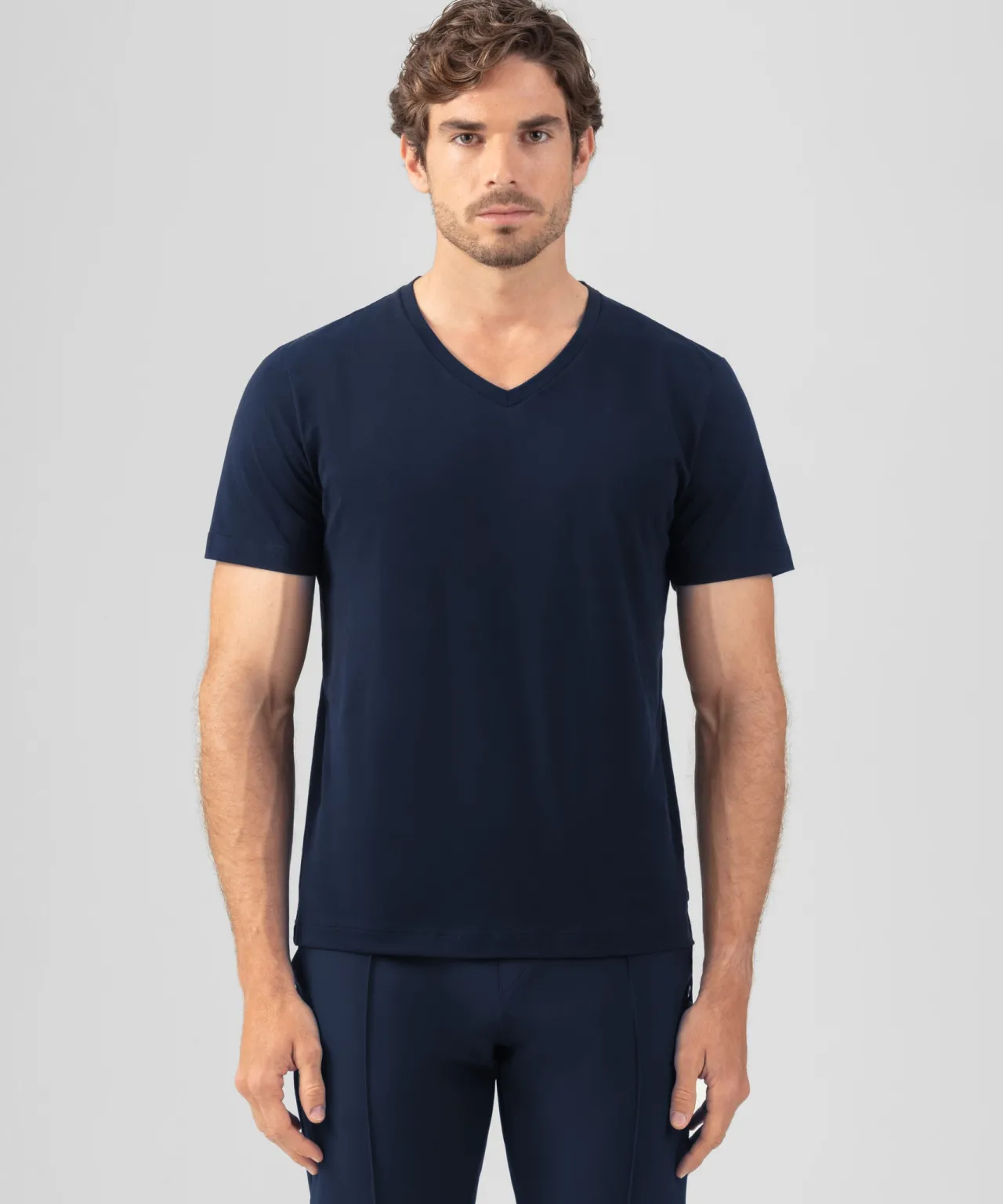 Ron Dorff Lounge T-Shirts | T-Shirts>V Neck T-Shirt Eyelet Edition