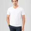Ron Dorff Lounge T-Shirts | T-Shirts>V Neck T-Shirt Eyelet Edition