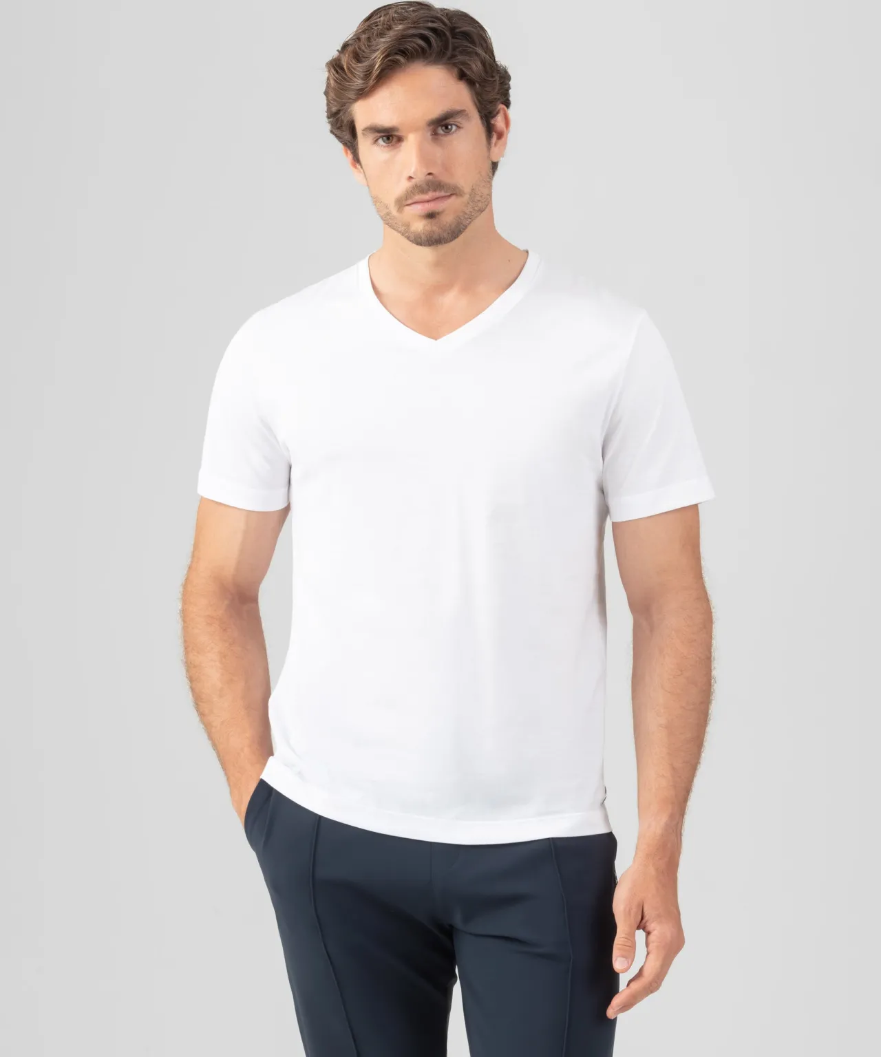 Ron Dorff Lounge T-Shirts | T-Shirts>V Neck T-Shirt Eyelet Edition