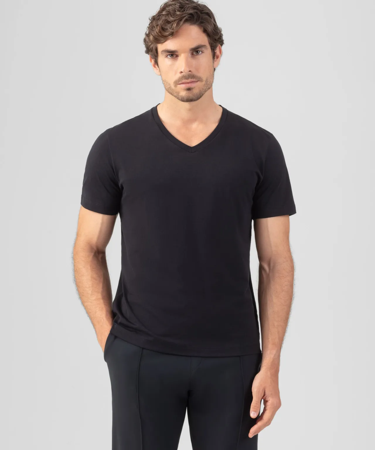 Ron Dorff Lounge T-Shirts | T-Shirts>V Neck T-Shirt Eyelet Edition